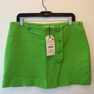 ZARA - Green Button-Front Skirt - NEW With tags